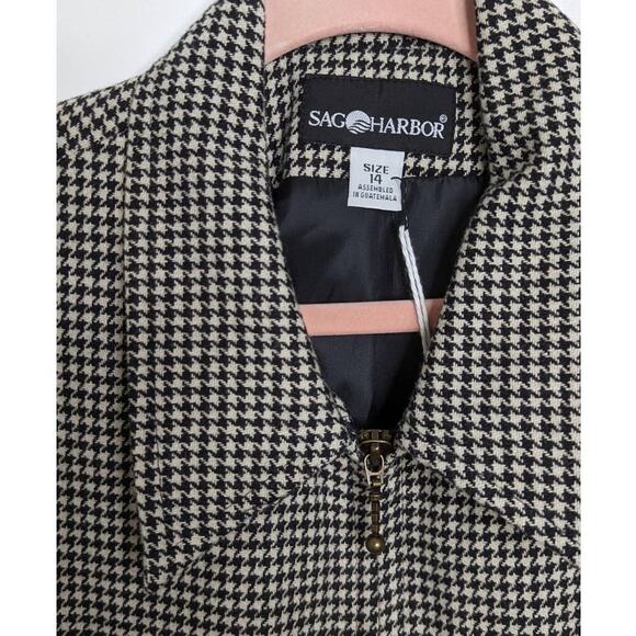Vintage Houndstooth Zip-Up Blazer - Picture 2 of 5